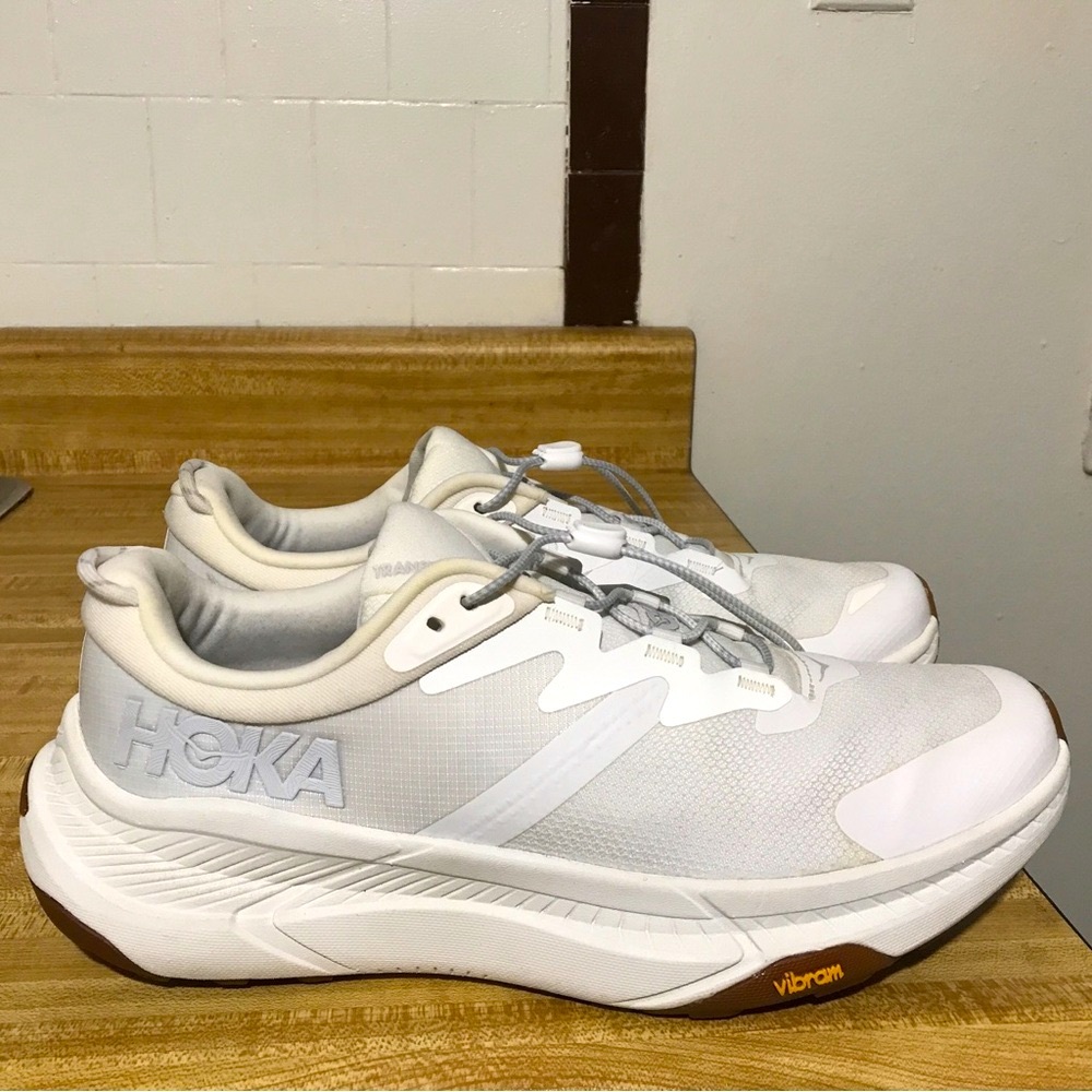 Hoka Transport White Athletic Shoes Size 9.5